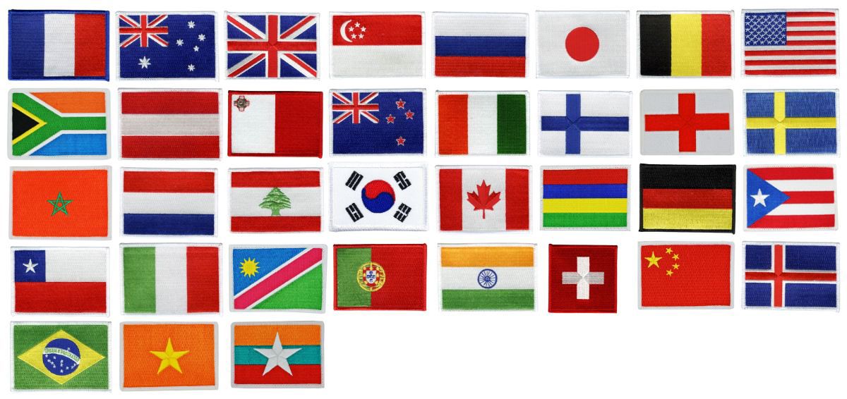 Parches Navideños Paquete De Parches De PVC Con Bandera De País