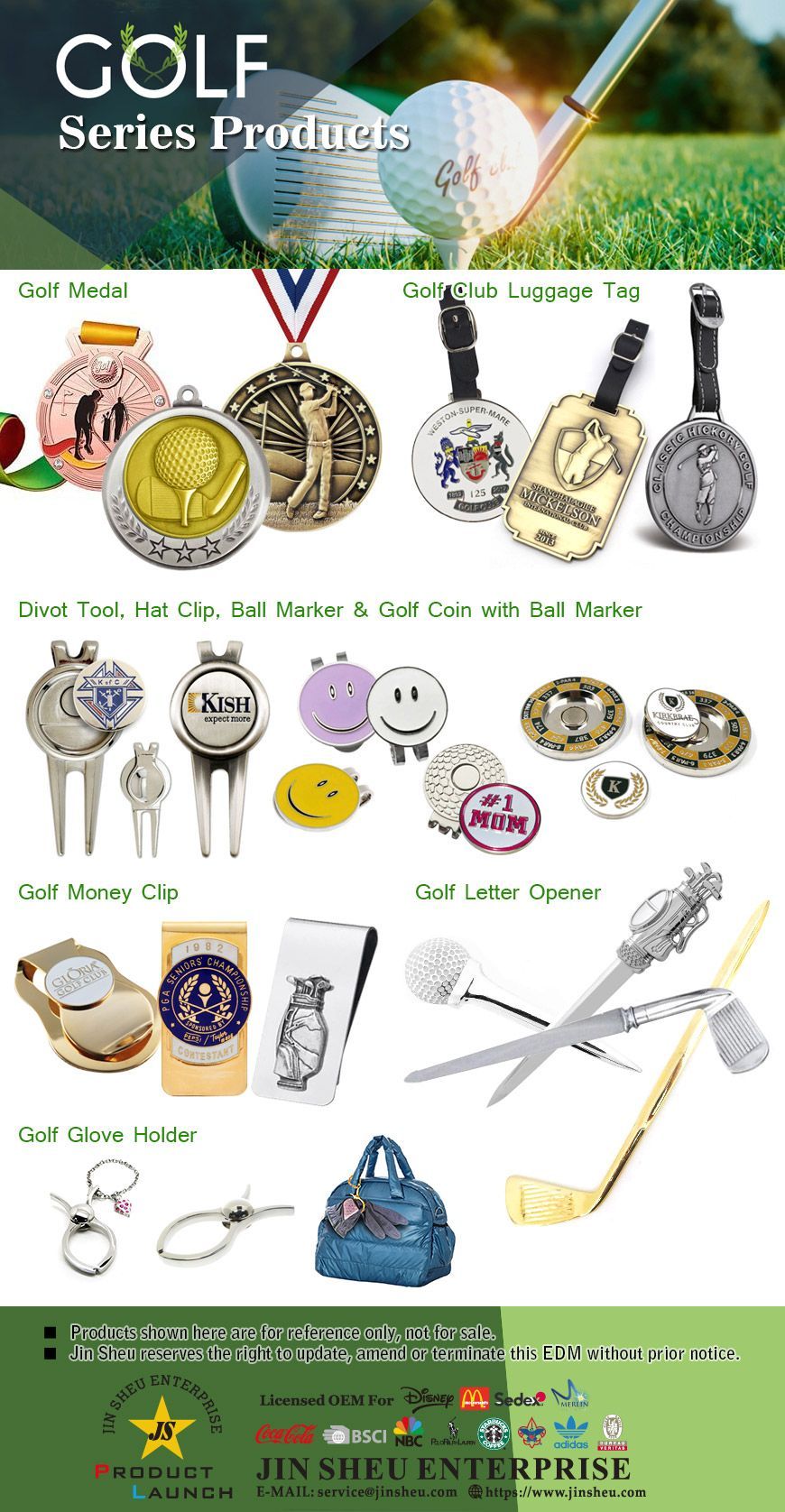 Regalos de golf de metal personalizados, Fabricante de productos  promocionales y artículos con logotipo