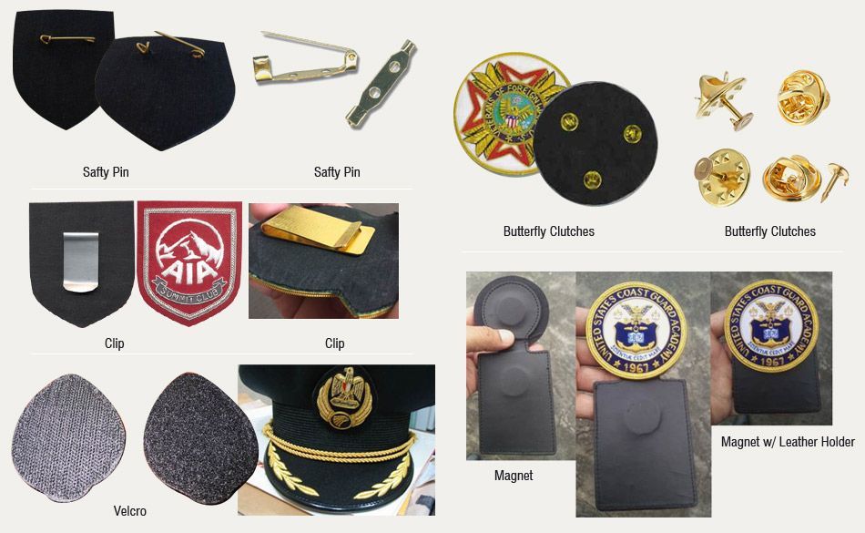 Applicable Fittings for Bullion Badges
