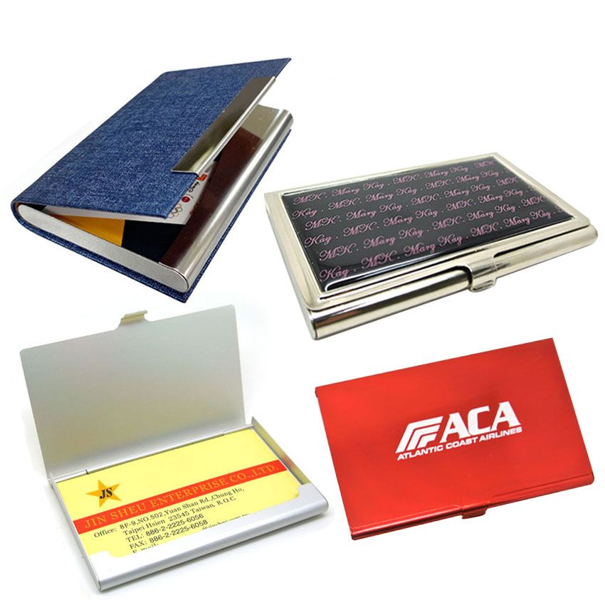 Porte-cartes de visite en métal avec logo personnalisé en gros