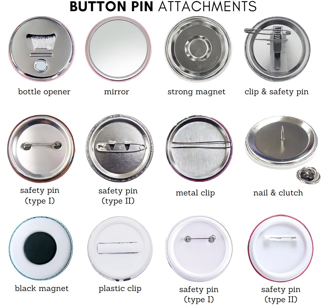 Sublimation Buttons with Pins