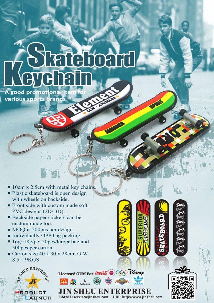 Portachiavi personalizzati con skateboard da dito