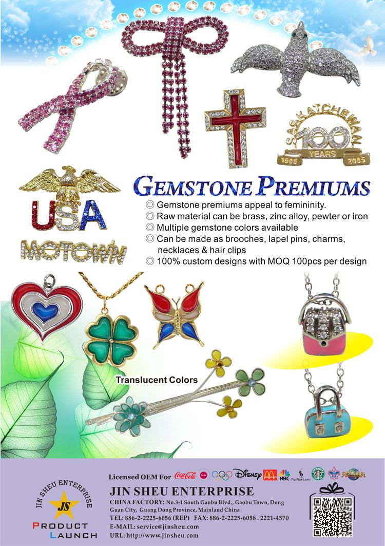 Custom Gemstone Brooches