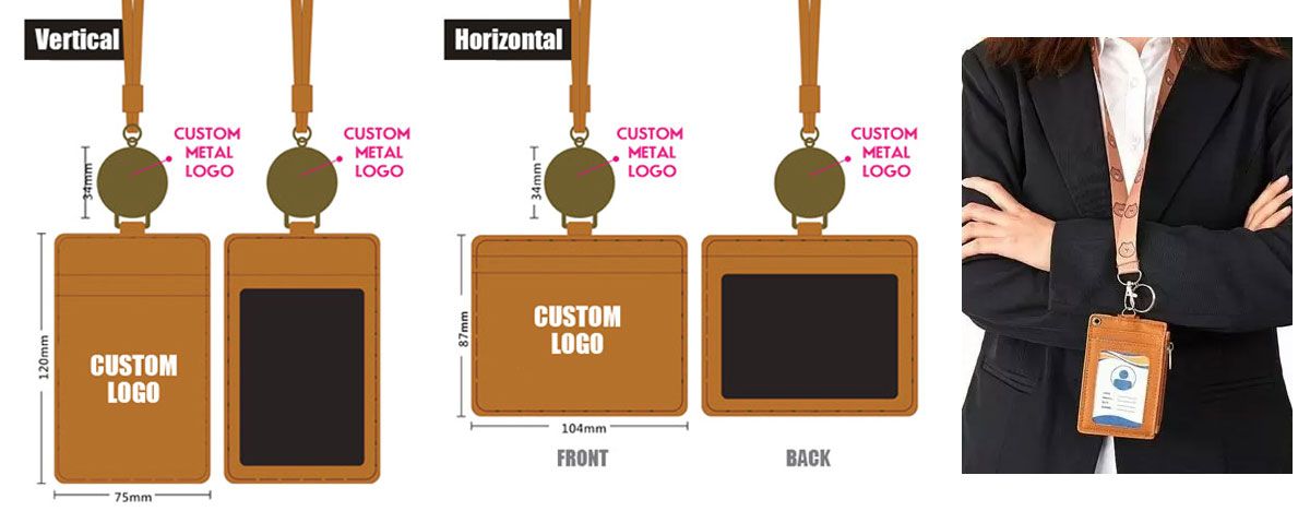 Porta ID con cordino porta badge, in pelle PU newchic carino Porta ID con cordino porta badge, in pelle PU newchic carino