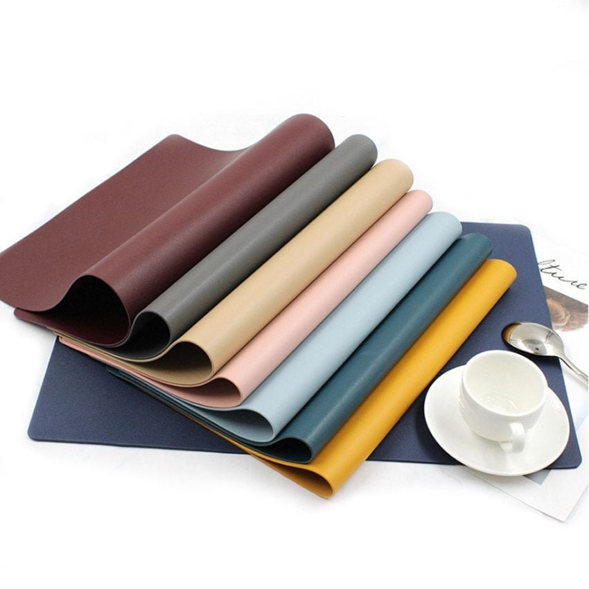 Leather Table Mat - Leather Office Desk Pad, Woven & Embroidered Patches  Manufacturer