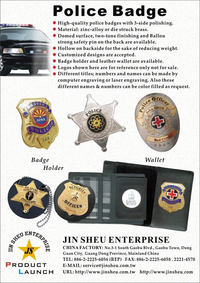 Distintivi di polizia personalizzati