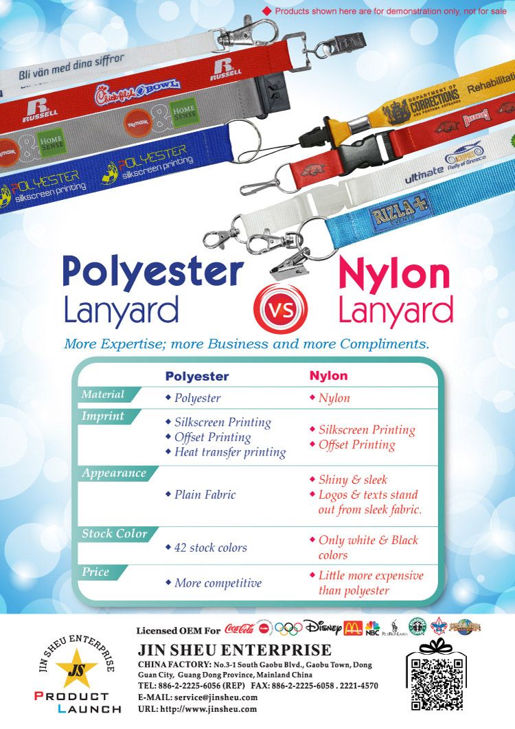 Het verschil tussen polyester en nylon lanyard