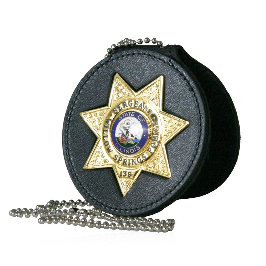 Leder-Polizei-Gürtelclip-Abzeichenhalter - Polizei-Abzeichen-Halter  Gürtelclip, Hersteller von Werbeartikeln: Schlüsselanhänger & Emaille-Pins