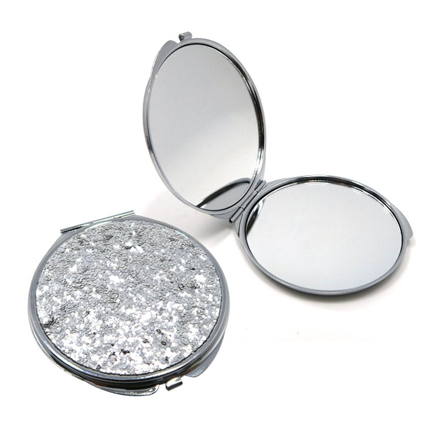Promotional Sparkle Sequin Compact Mirrors glitter sequin cosmetic