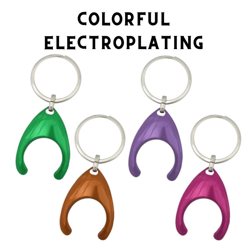 Värikkäät sähkölyöntipinnoitetut ostoskolikkon avaimenperät