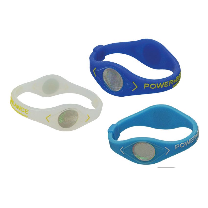 Three Power Balance Bracelets each in a different color