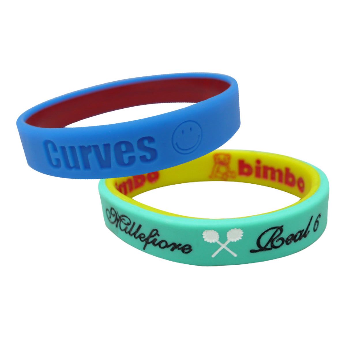 bracelets en silicone à double couleur