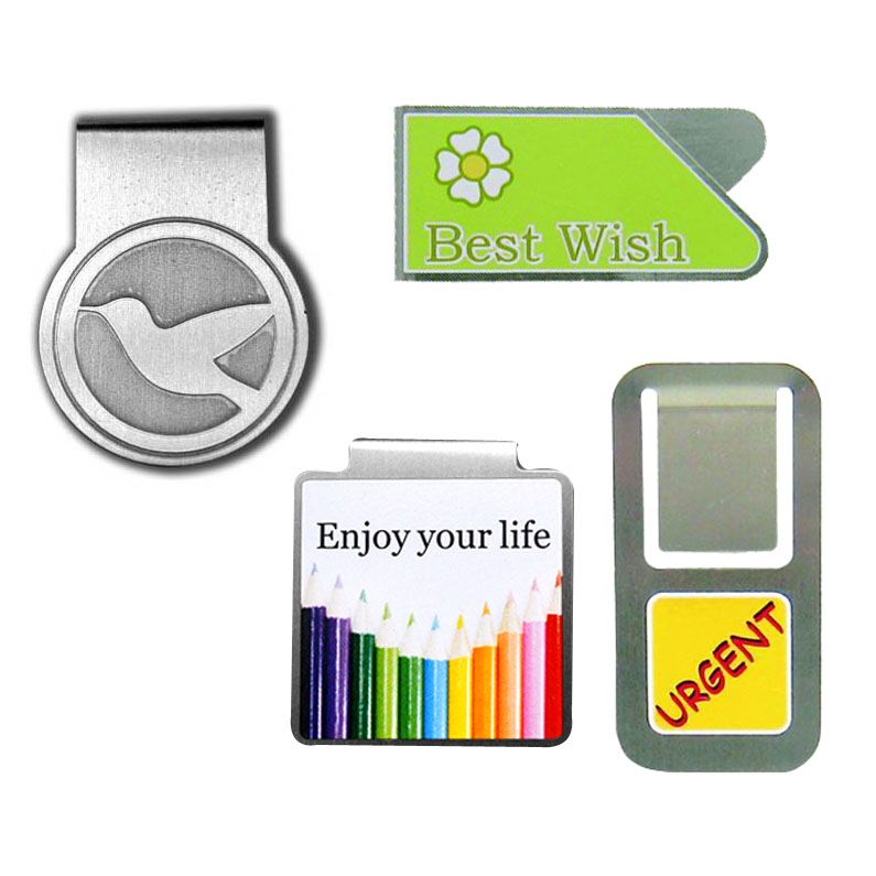 Elastic Steel Metal Bookmark Clips with Custom Logo