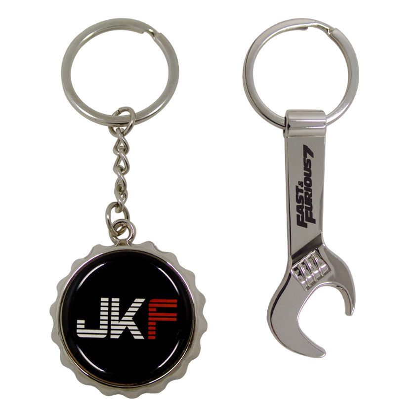 Customized zinc alloy beer bottle opener with keyrings