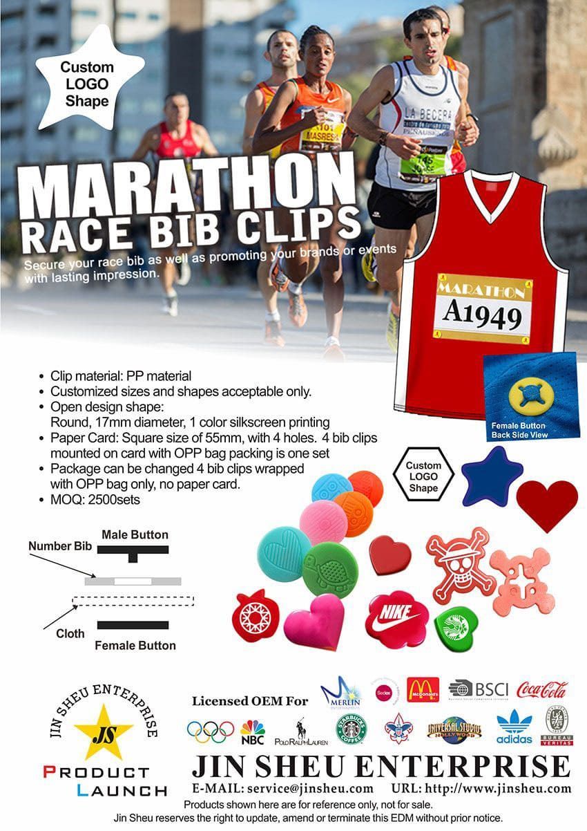 Marathon Race Bib Clips