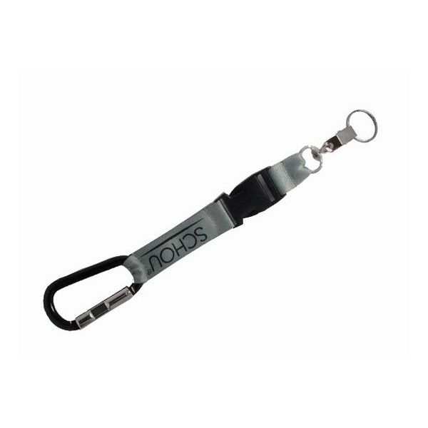 Promotional Customized Carabiner with Split Key Ring and Nylon Strap