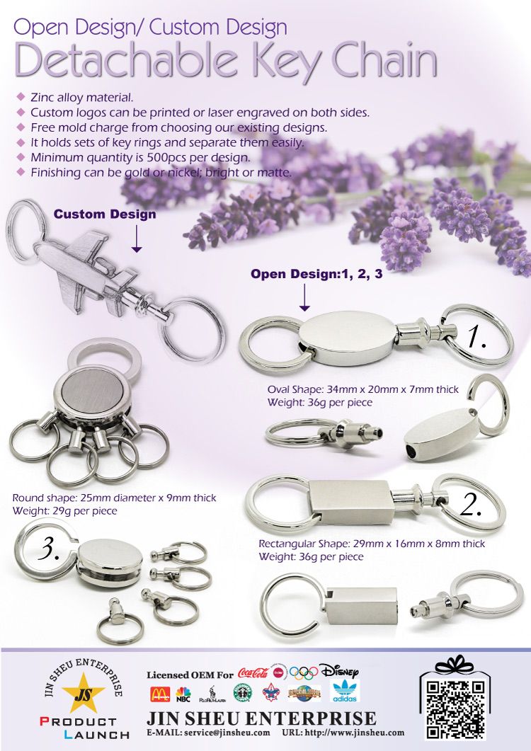 Open Design Detachable Key Chain | Personalized Metal & Silicone ...