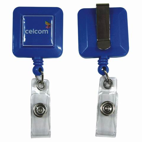 Retractable Badge Reel -32mm Square - Retractable Badge Reel -32mm