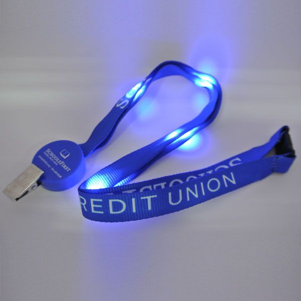 LED Glowing Lanyard with Badge Clip - LED Glowing Lanyard with Badge Clip, Keychain & Enamel Pins Promotional Products Manufacturer
