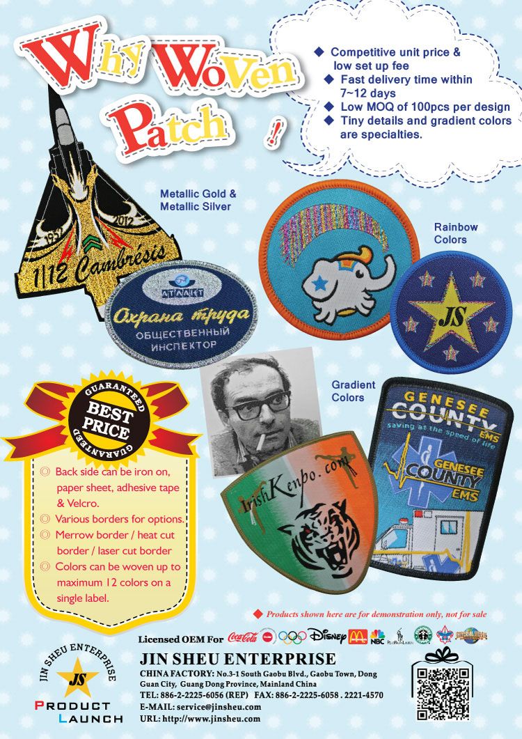 tilpassede vævede lapper