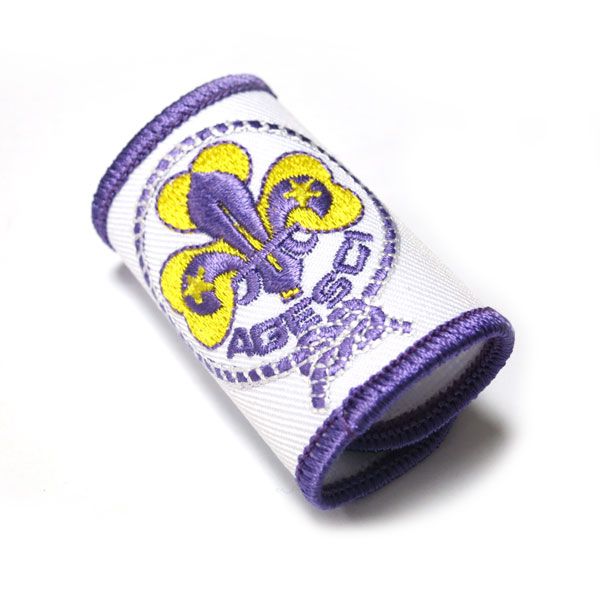 Embroidered Boy Scout Neckerchief Slide scout scarf slide, embroidered boy scout woggle