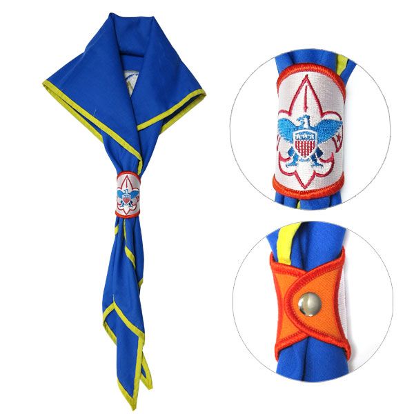 Embroidery Scout Neckerchief Woggle embroidered scout woggle, boy scout scarf slides