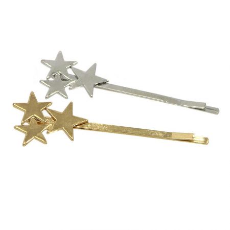 Presilhas de Cabelo Personalizadas de Metal - Presilhas de Cabelo Personalizadas com Estrela de Metal