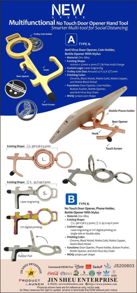 Többfunkciós érintés nélküli ajtónyitó kéziszerszám