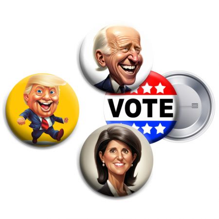 Botões políticos personalizados