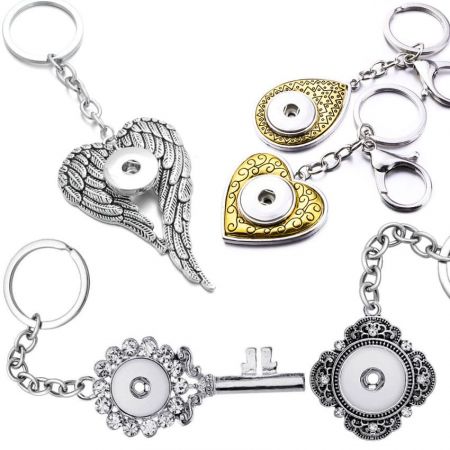 chaveiros de metal com botão de pressão e logotipo personalizado