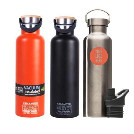 Botellas de agua de acero inoxidable personalizadas con el LOGO de la empresa grabado o impreso.