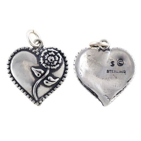 Серебряные подвески в форме сердца