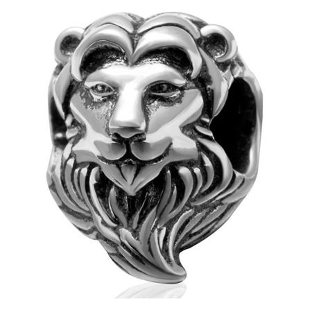 925 Sterling Silver Lion Head Pendant Charms