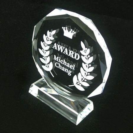 troféu de vidro premiado