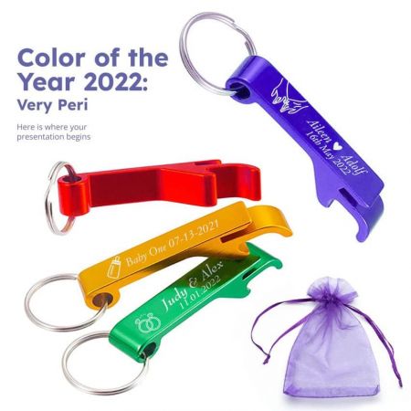 Персонализированные свадебные подарки - открывалка для бутылок - Гравированная брелок-открывалка для бутылок