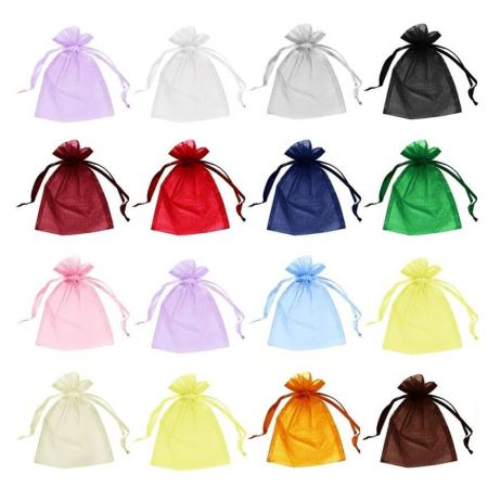 organza bags in various colors