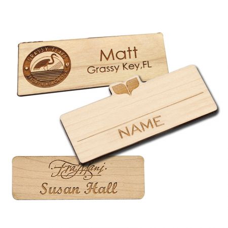 Étiquettes de nom en bois - Étiquettes de nom en bois personnalisées
