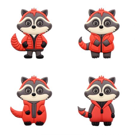 charme personalizzati con cartoni animati di procioni