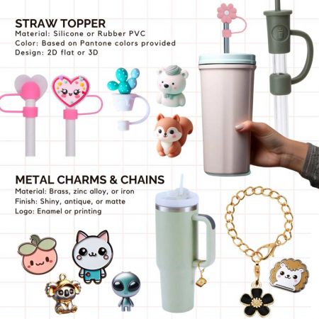 Tilpassede sugerørstopper - sugerørstopper og charms til Stanley Cup