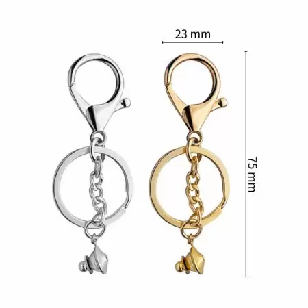 bộ chuyển đổi móc chìa khóa cho ghim áo với thêm một vòng chia và chỉ dẫn kích thước