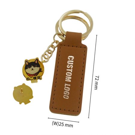 the dimension of the leather keychain converter for lapel pins