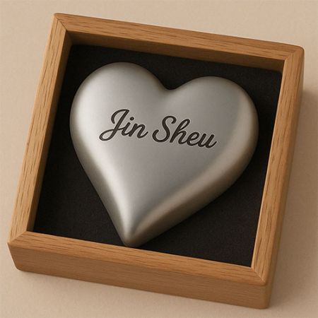 나무 선물 상자 세트와 함께 판매되는 금속 종이무게