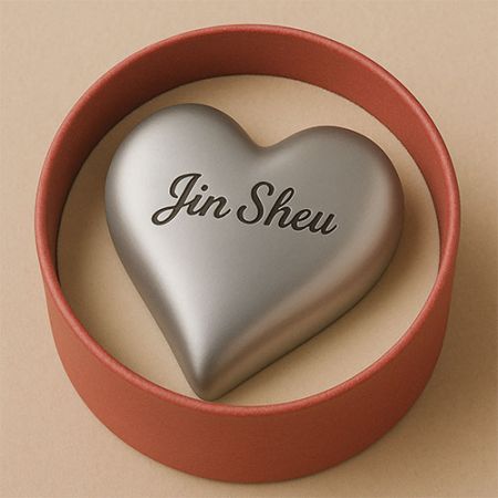 개인화된 종이무게 선물, 원형 선물 상자의 하트 디자인