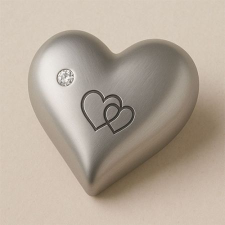 내 맞춤형 하트 금속 웨딩 기념품 종이무게, 더블 하트 디자인
