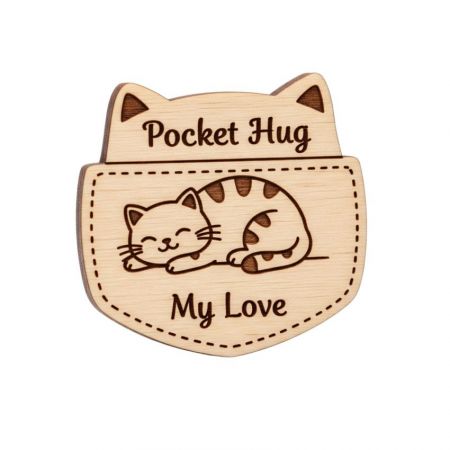 Pocket hug token with sleeping cat design for pet lovers and cozy gift ideas