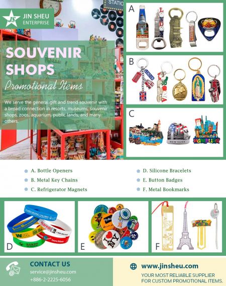 Souvenirbutikkers promoveringsartikler - Promoveringsartikler til souvenirbutikker