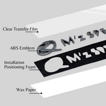 Lagen van meerdelige ABS-autemblemen