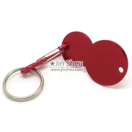 two size aluminium trolley coin keyring