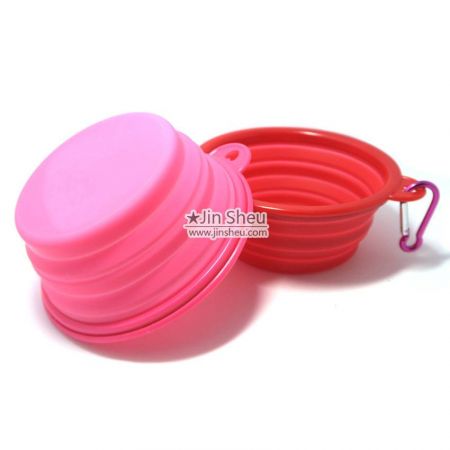 collapsible silicone pet water bowl