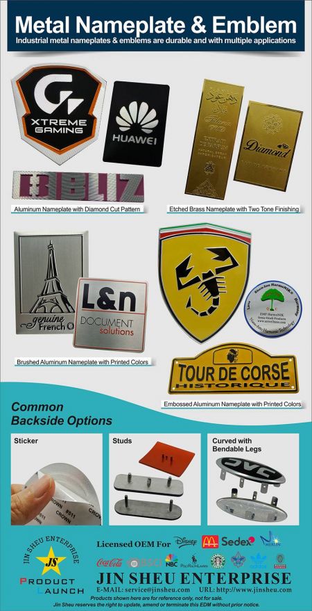 Etched Brass & Embossed Custom Made Aluminum Name Plates - Custom made Metal Name Plate Supplier